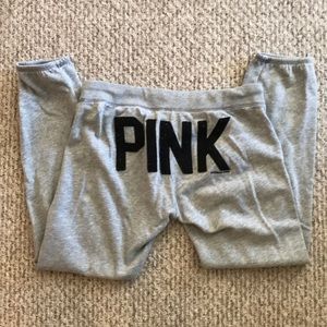 Pink grey sweat pants xs